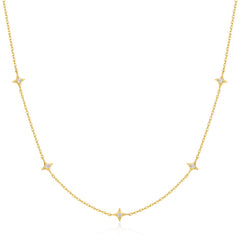 Gold Stars Station Necklace