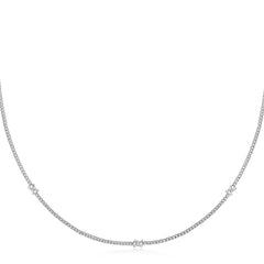 Silver Cross Station Necklace