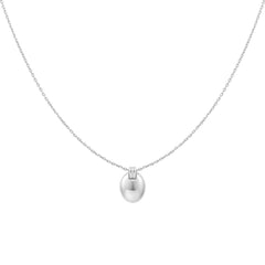 Silver Oval Charm Necklace