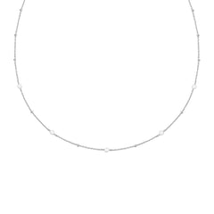 Silver Disc Station Necklace