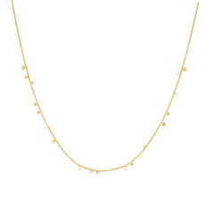 Gold Mini Disc Drop Stacking Necklace