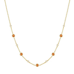 Gold Nano Gem Station Necklace