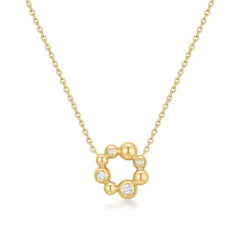 Gold Asymmetric Beaded Circle Necklace