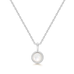 Silver Mother of Pearl Pendant Necklace