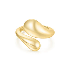 Gold Sculptural Crossover Ring