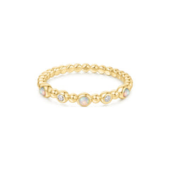 Gold Bezel Kyoto Opal Beaded Ring