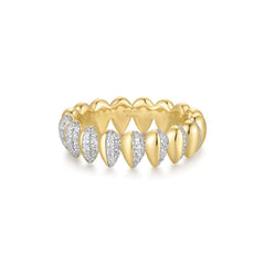 Two-Tone Sparkling Puffy Spike Ring